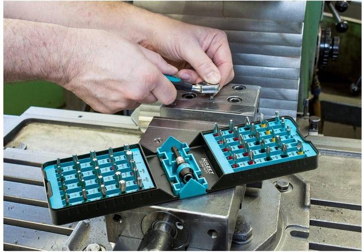 Actual product image HAZET Screwdriver bit set 2240N/51 ∙ Hexagon, solid 6.3 (1/4 inches) ∙ Pozidriv profile PZ, Cross r… (C 6.3)