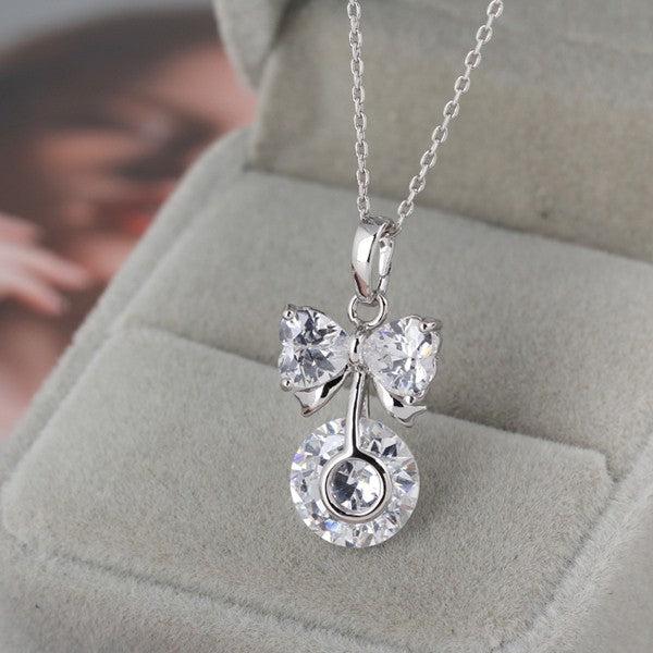 Produktbild Hermex Platinum veredelte LUXUS Halskette Pfau Anhänger Zirkonia - Platin (Kupferlegierung)