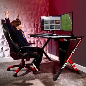 Actual product image X Rocker X-Rocker Ocelot Gaming Bureau - Esports - Carbon look - Zwart - Blauw