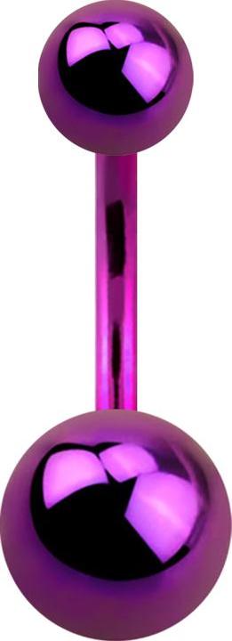 Actual product image Star Piercing Banana inner thread violet with two balls (Titanium G23)