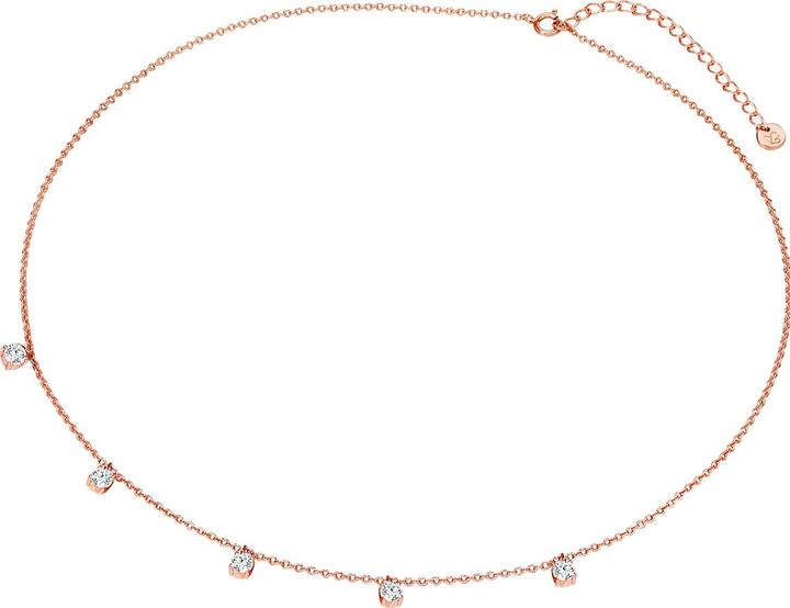Immagine prodotto Glanzstücke München Donna 5 zirconi in argento sterling zirconi in oro rosa 40,0 cm di base + 5,0 cm di estensione... (Argento 925, 40 - 45 cm)