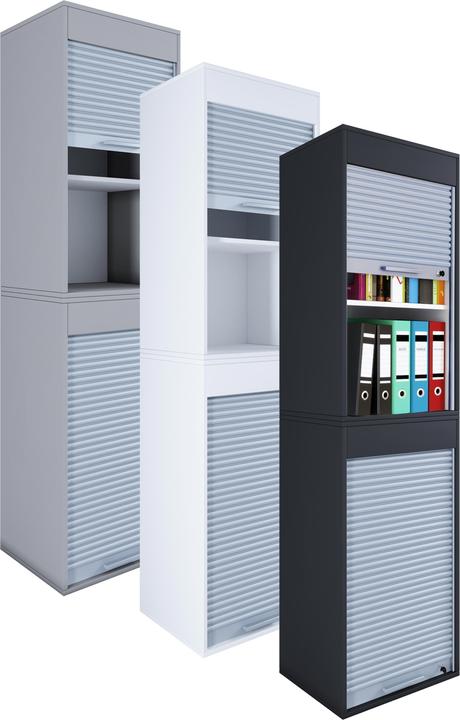 Productafbeelding VCM Houten kantoorkast Archiefkast Aktos L Rolluik afsluitbaar (50 x 40 x 93 cm)