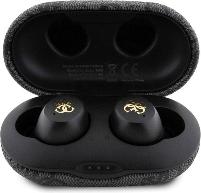 Actual product image Guess True Wireless 4G PU Metal Logo Earphones - black (30 h)