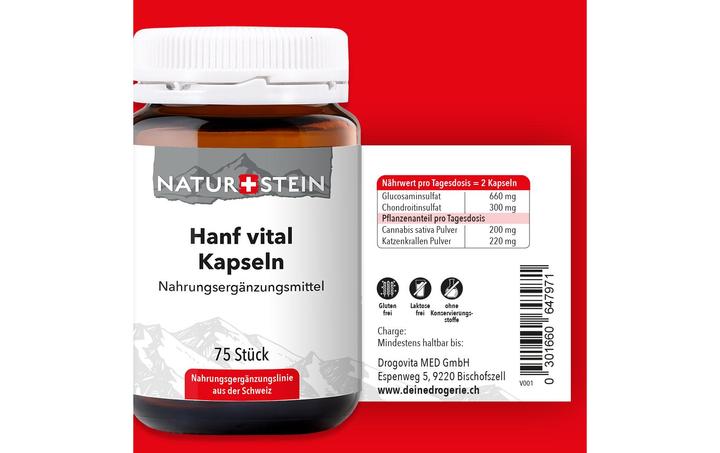 Actual product image Naturstein Hemp Vital (75 Piece, Capsules, 163 g)