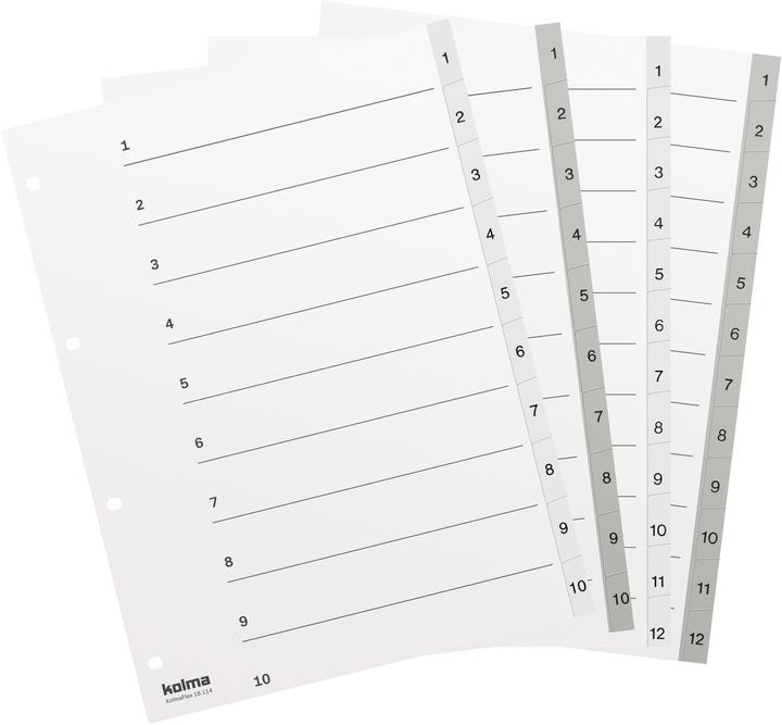Produktbild Kolma Register A4 strong 1-12 12-teilig weiss