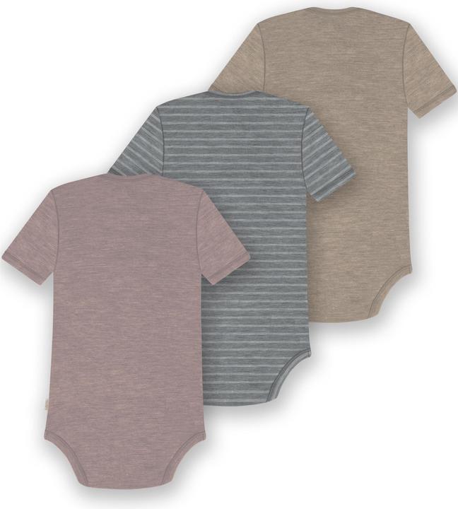 Image du produit Normani Lot de 3 body bébé mérinos manches courtes "Tauranga" - 9299 (56)