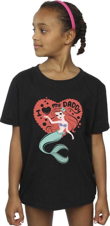 Actual product image Disney Girls The Little Mermaid Love Daddy Cotton T-Shirt (152, 158)
