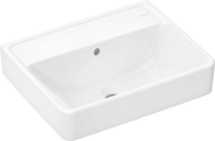 Produktbild hansgrohe Xanuia Q Handwaschbecken, ohne Hahnloch, mit Überlauf, 500x390mm, SmartClean, weiss