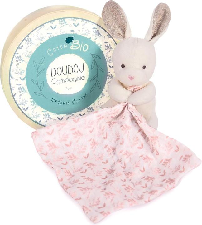 Doudou et Compagnie Lapin bio avec doudou,rose 15cm