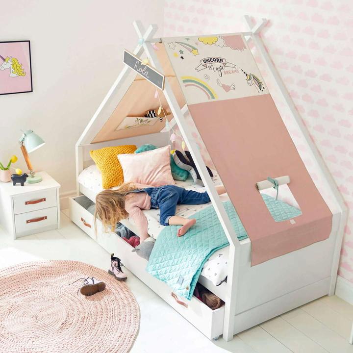 Actual product image Cool Kids Furniture Cool Kids bunk bed with teepee Unicorn (90 x 200 cm)