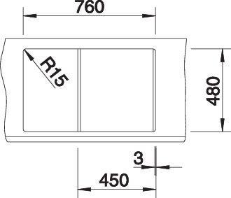 Productafbeelding Blanco Metra 45 S (Ingebouwde gootsteen, 78 cm, 50 cm)