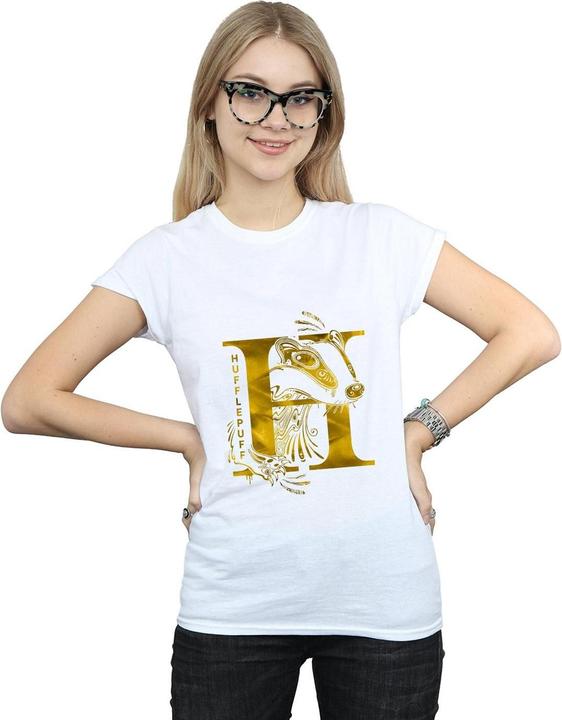 Actual product image Womens/Ladies Hufflepuff Badger Cotton T-Shirt (L)