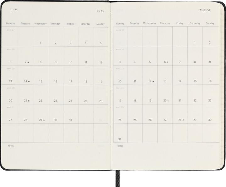Produktbild Moleskine Schüleragenda Hard Cover Weekly Notebook (90 x 140 mm, Englisch)