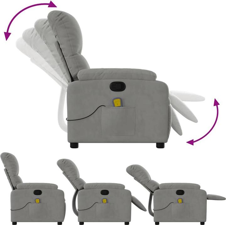 Actual product image VidaXL Massage chair light grey microfibre fabric, colour