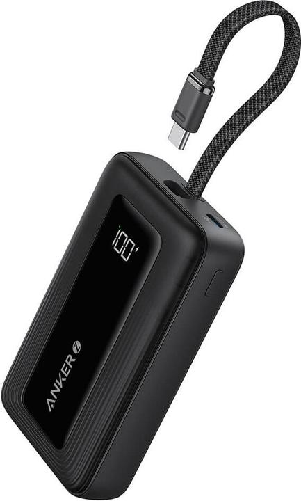 Actual product image Anker Power bank | Power Bank with Built-In USB-C Cable | A1689H11 | 20000 mAh | 30W Output | Black (20000 mAh, 30 W)