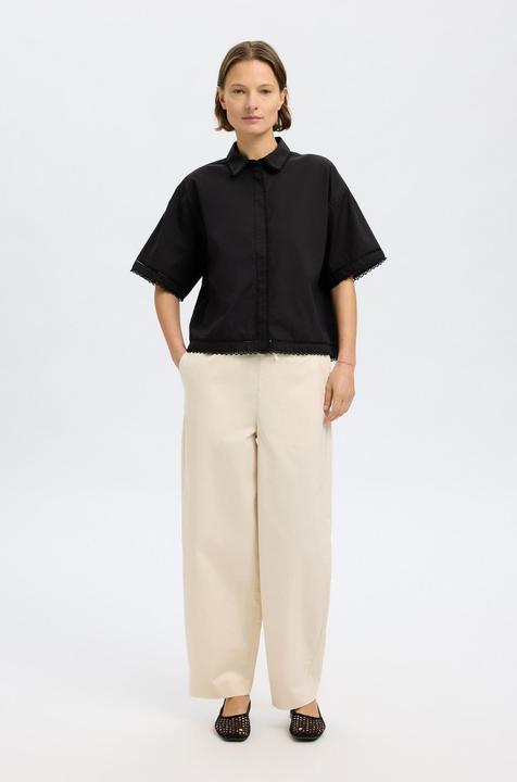Image du produit Selected Femme Cropped Kurzarmhemd (36)