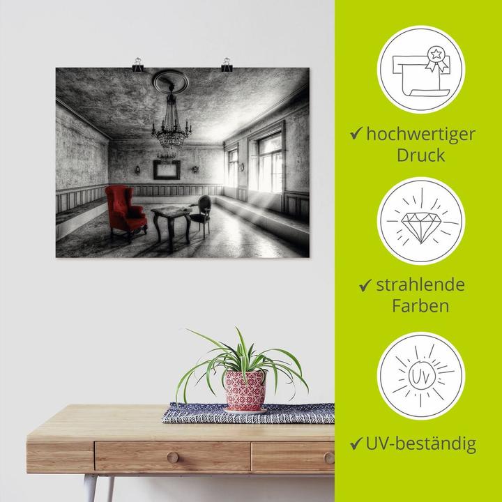 Produktbild Artland Lost Place - Roter Sessel T9SH (40 x 30 cm)