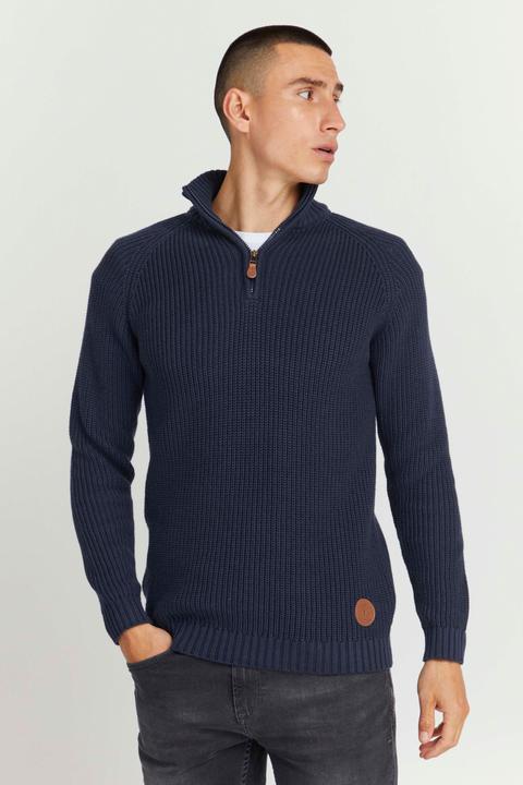 Actual product image Solid Xenox Men's Jumper Chunky Knit Pullover Troyer Made Of 100% Cotton (L)