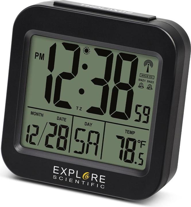Actual product image Oregon Scientific Explore Scientific RDC 1008 Digital Alarm Clock Black