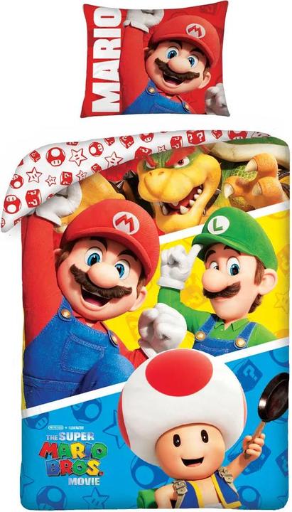 Immagine prodotto Tinisu Biancheria da letto Super Mario Bowser Toad Luigi - morbido cotone - 140 x 200 cm