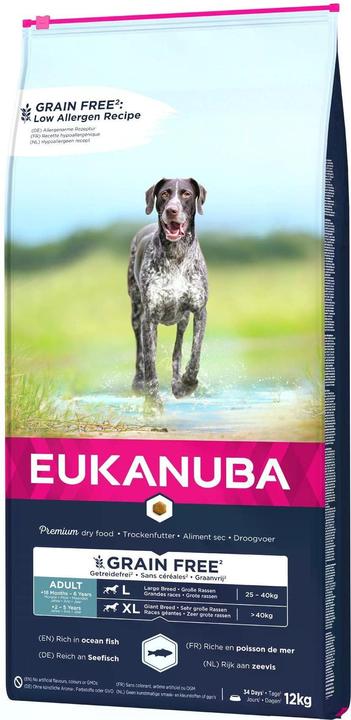 Produktbild Eukanuba Grain Free Adult L/XL mit Lachs (Adult, 1 Stk., 12000 g)