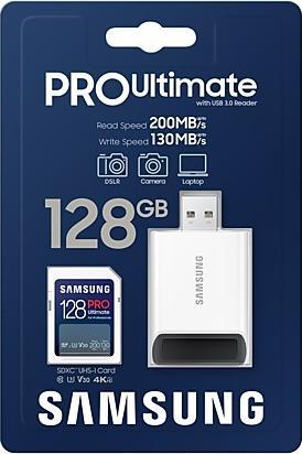 Immagine prodotto Samsung PRO Ultimate con lettore di schede USB (128 GB, SDXC, U3, UHS-I)