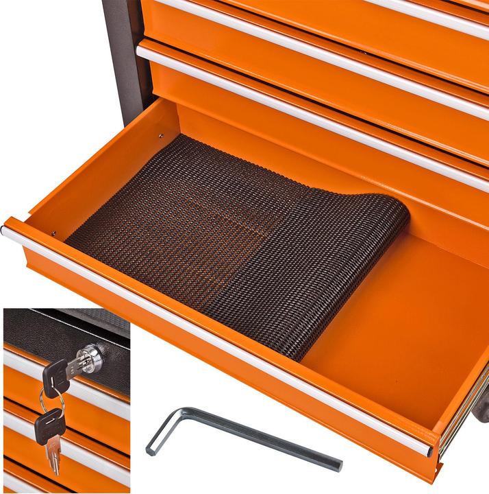 Produktbild Dema Werkstattwagen Werkzeugwagen mit Werkzeug 100-tlg. orange (100 x)