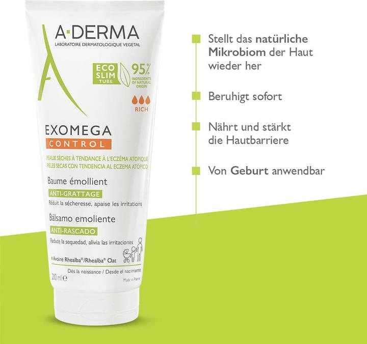 Nährwerte und Zutaten A-Derma EXOMEGA CONTROL Balsam Bals (Körpermilch, 200 ml)