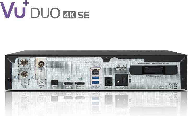 Produktbild Vu+ Duo 4K SE BT (4.10 GB, DVB-S2, DVB-S, DVB-S2X, CI-Schacht)