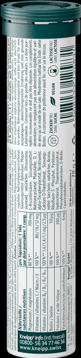Nährwerte und Zutaten Kneipp Natürliches Magnesium + B-Vitamine + C + E (20 Stück, Brausetablette)