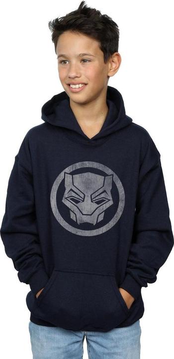 Actual product image Boys Black Panther Distressed Icon Hoodie (116)