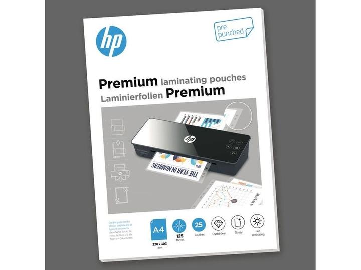 Produktbild HP Laminierfolie Premium A4, 125 µm, 25 Stück, Glänzend (A4, 25 Stück, 125 µm)