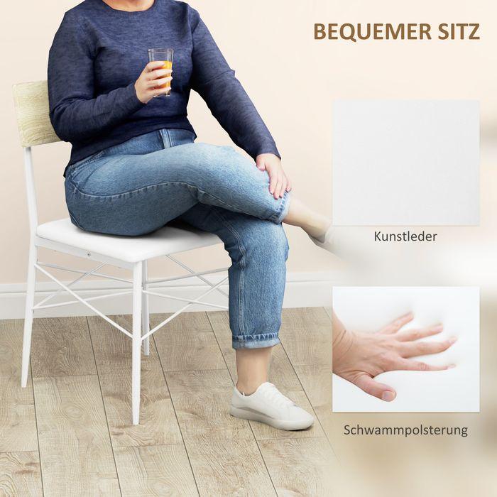 Produktbild Swisshandel24 Essgruppe 4er-Set, Esstisch mit Bank und 2 Stühlen, Küchentisch-Set mit Ablage (110 x 70 x 75 cm)