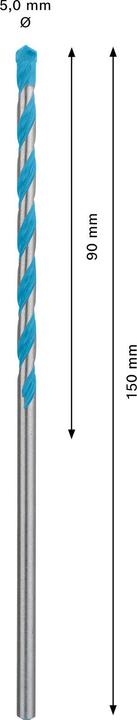Produktbild Bosch Professional Zubehör EXPERT CYL-9 MultiConstruction Bohrer, 5 x 90 x 150 mm (5 mm)