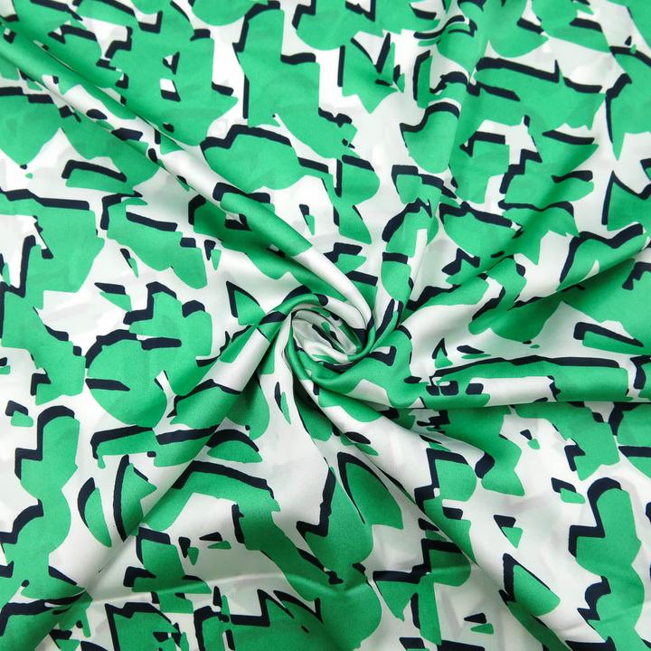 Image du produit Stoffrestposten Satin - Motif moderne Vert - vente minimum : 1 mètre