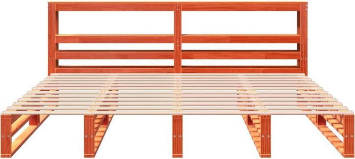Actual product image VidaXL Solid wood bed Wooden bed Bed pallet bed with headboard 180x200cm pine (180 x 200 cm)