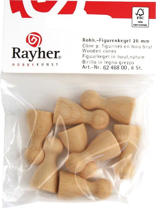 Produktbild Rayher Holz-Spielfigur, 28mm, 10 Stk. 100% FSC