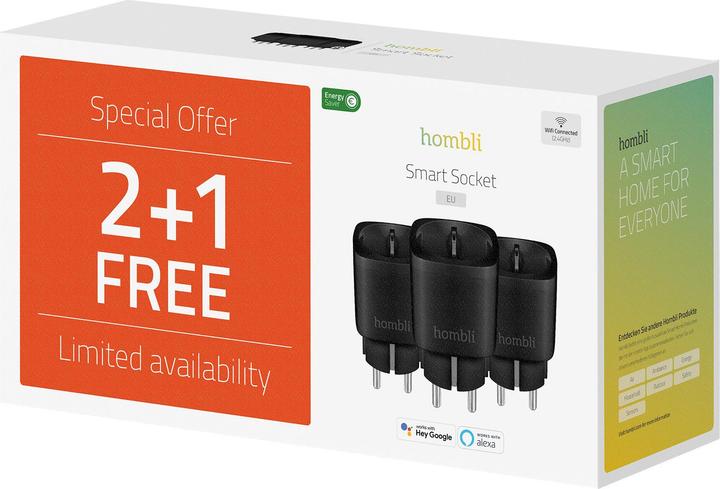 Actual product image Hombli Smart Socket (EU), Promo Pack 21, Black
