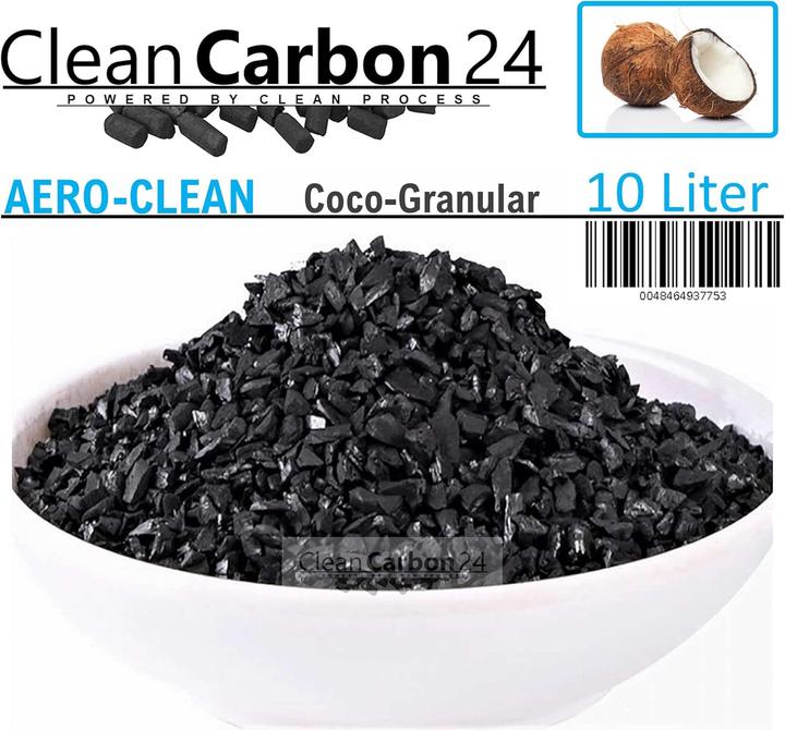 Actual product image Clean Carbon 24 10 Liter Aktivkohle Granulat aus Kokosnussschalen