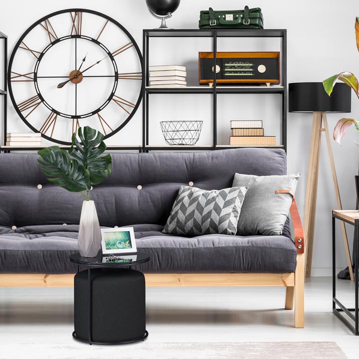 Actual product image Relaxdays Side table with stool (40 x 40 x 40 cm)