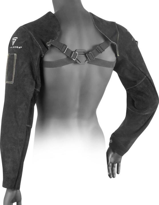 Actual product image Stahlwerk bib sleeves with carrying straps made of high-quality split leather