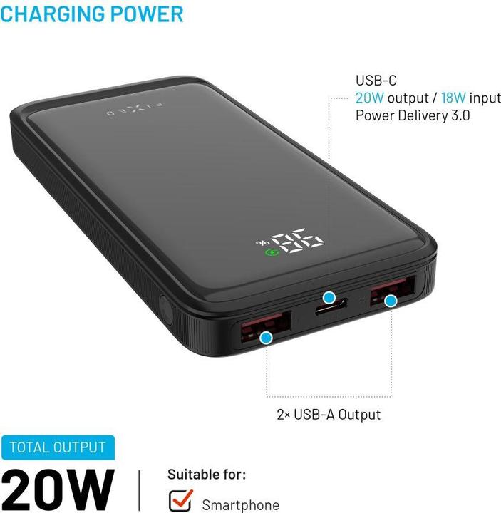 Actual product image Fixed Zen2 10, PD 20W, 10 000 mAh, black
