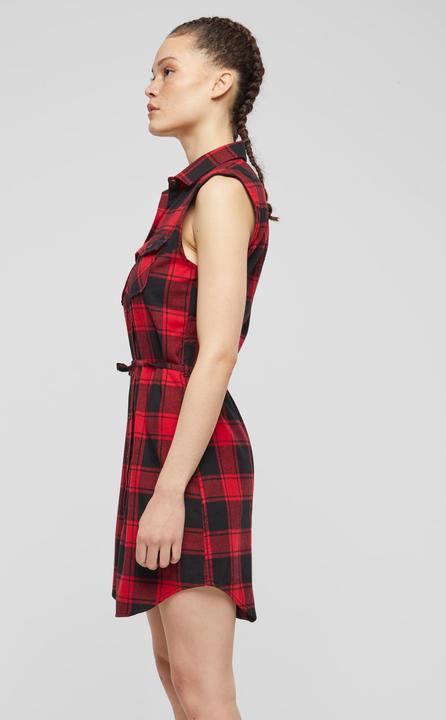 Actual product image Brandit Ladies Gracey Longshirt Top Size XXL Colour Red/Black (XXL)