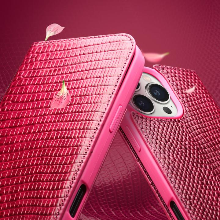 Image du produit QiAlino Fourre Flip Croco cuir véritable (Apple iPhone 16 Pro Max)