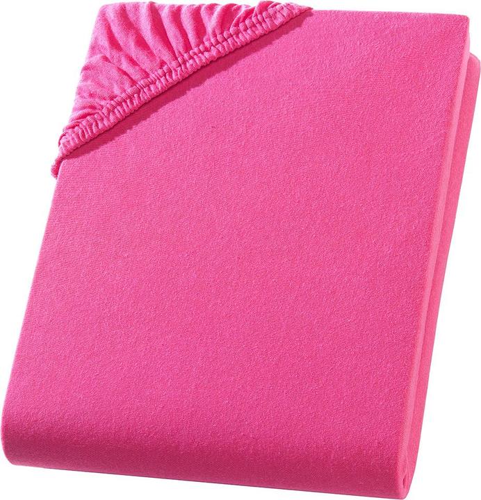 Actual product image Casativo Children's fitted sheet, 100% cotton, magenta, 60 x 120 - 70 x 140 cm (60 x 120 - 70 x 140 cm)