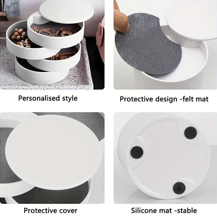 Produktbild Only-Bags.Store Schicker, drehbarer, mehrschichtiger Schreibtisch-Organizer mit Deckel - perfekt für die