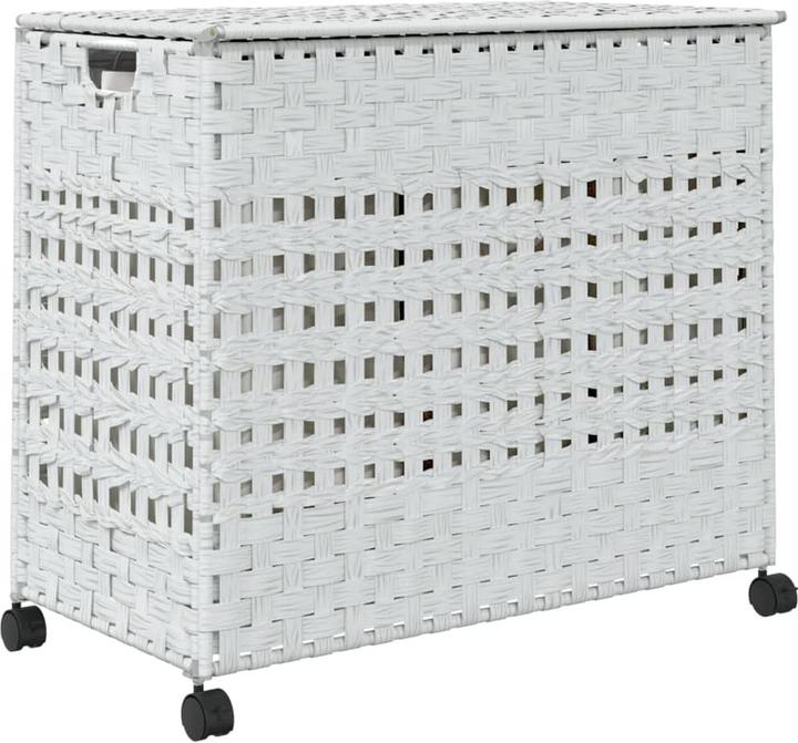 Actual product image VidaXL Laundry basket with castors White 66x35x60 cm Rattan, colour
