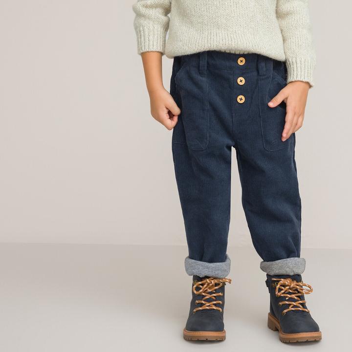 Image du produit La Redoute Collections Pantalon droit en velours côtelé avec doublure en jersey (86)