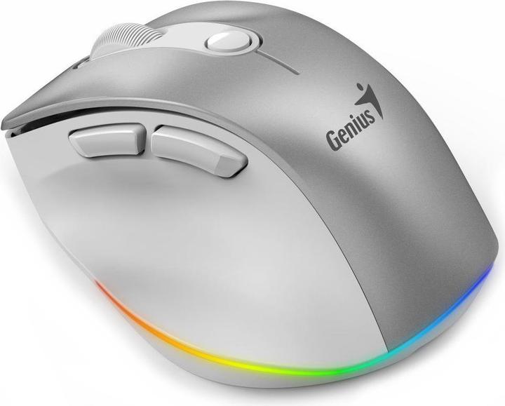 Produktbild Genius Ergo 9000S Pro/Ergonomická/Optická/Pro praváky/2 400 DPI/Bezdrátová USB + Bluetooth/Stříbrná (Kabellos)
