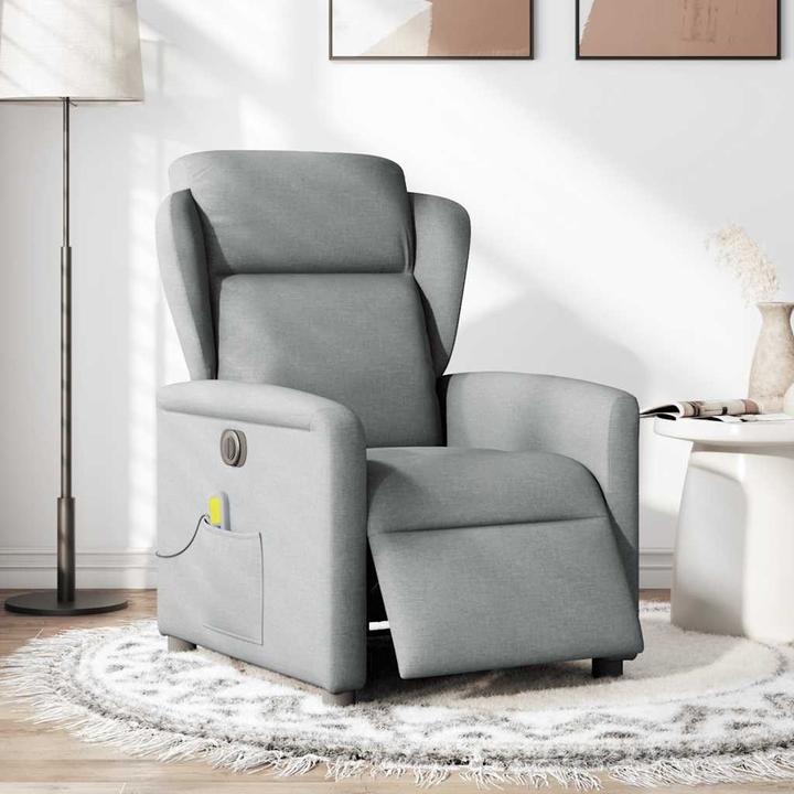 Produktbild VidaXL Massagesessel Elektrisch Hellgrau Stoff